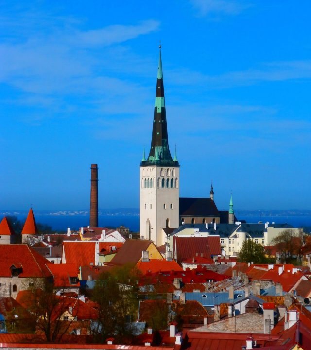 St. Olaf's Church in old city in estonia in tallinn (Architecture and Buildings) church,city,tallinn,estonia,olaf,old